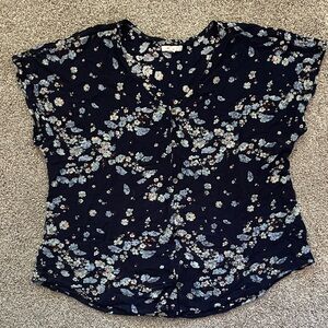 Maurices Navy Floral Blouse